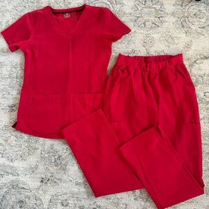 Med Couture Vibrant Red Scrubs